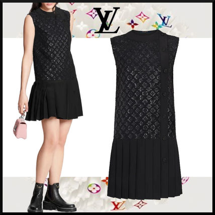 Louis Vuitton MONOGRAM 2020 SS Monogram Jacquard Straight Cut Mini Dress 1A82QG 1A82QF 1A82QE 1A82QD 1A82QC 1A82QB 