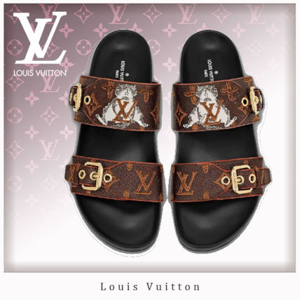 Louis Vuitton 2019 SS Monogram Open Toe Casual Style Unisex Leather 1A52HS