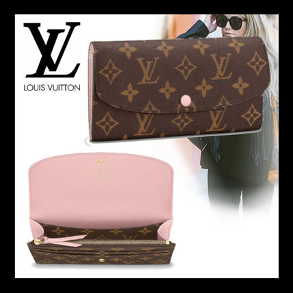 Louis Vuitton MONOGRAM Monogram Leather Folding Wallet Logo Long Wallets 