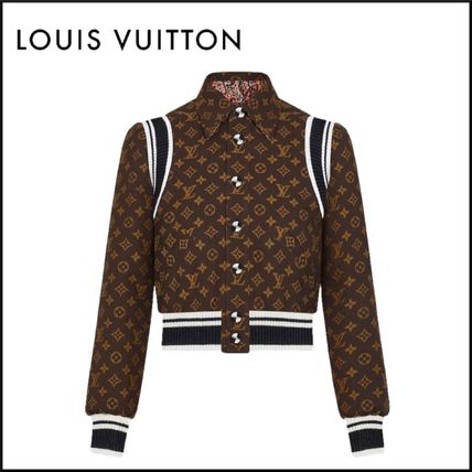 Louis Vuitton 2020 21AW Short Stripes Monogram Casual Style Wool Logo Jackets 1A823C 