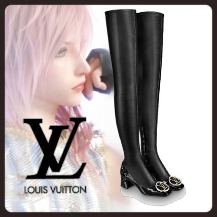 Louis Vuitton 2019 20AW Square Toe Blended Fabrics Plain Leather Logo 