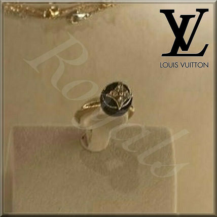 Louis Vuitton MONOGRAM Costume Jewelry Blended Fabrics Flower Party Style 18K Gold