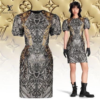 Louis Vuitton Jacquard Dress With Lacing Detail 1A62ML 