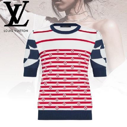 Louis Vuitton 2020 SS Crew Neck Stripes Monogram Casual Style Wool Silk Nylon 1A7TH9 
