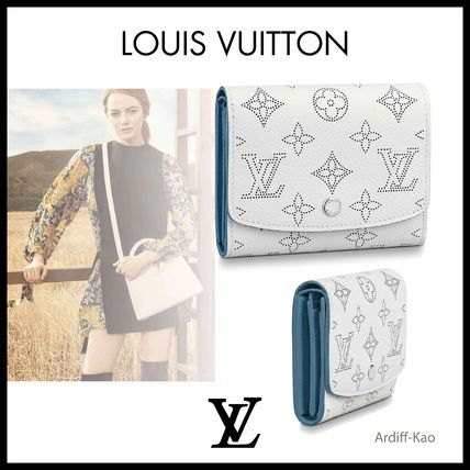 Louis Vuitton MAHINA 2020 SS Monogram Plain Leather Folding Wallet Small Wallet Logo M69213 