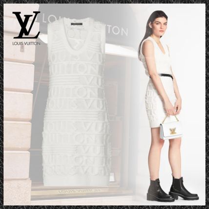 Louis Vuitton 2020 21AW Short Casual Style Tight Wool Sleeveless Street Style U Neck 1A84GW 
