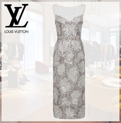 Louis Vuitton Maxi Sleeveless Boat Neck Bi color Long Party Style 