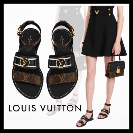 Louis Vuitton 2020 SS Monogram Casual Style Street Style Leather Logo Sandals 1A677Z 