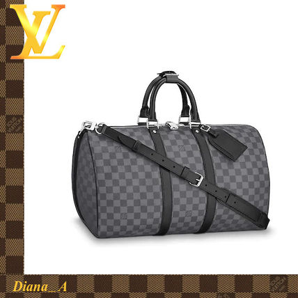 Louis Vuitton DAMIER GRAPHITE Leather BostonDuffles 