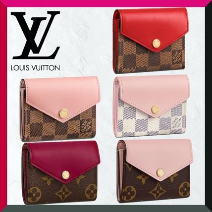 Louis Vuitton DAMIER Monogram Canvas Leather Folding Wallet Logo Folding Wallets M62932 M62933 N60292 N60166 N60167 