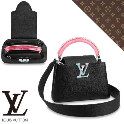 Louis Vuitton CAPUCINES 2019 20AW Casual Style 2WAY Plain Leather Office Style Elegant Style M56072 