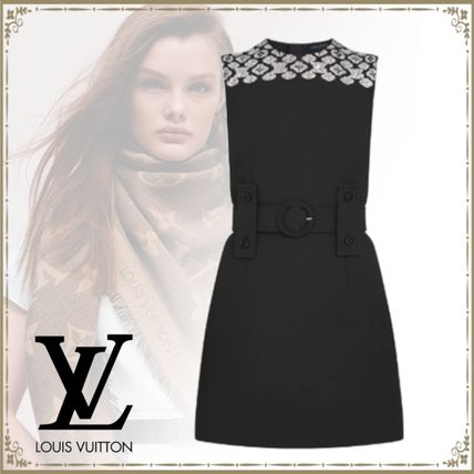 Louis Vuitton 2020 21AW Short Monogram Silk Blended Fabrics Sleeveless Dresses 