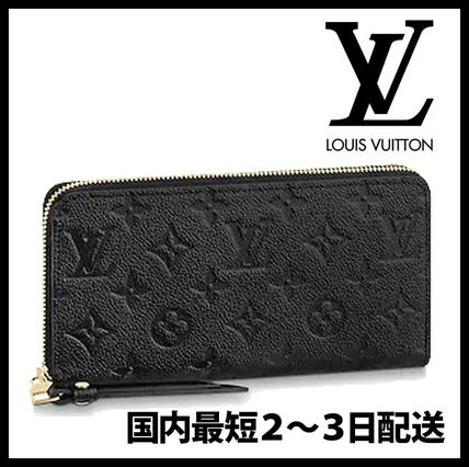 Louis Vuitton MONOGRAM EMPREINTE Monogram Calfskin Leather Long Wallet Logo Long Wallets 
