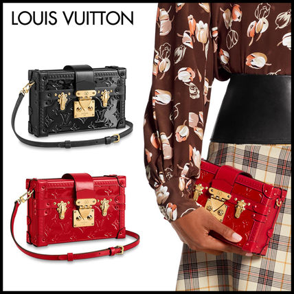 Louis Vuitton PETITE MALLE Monogram Leather Party Style Elegant Style Shoulder Bags 