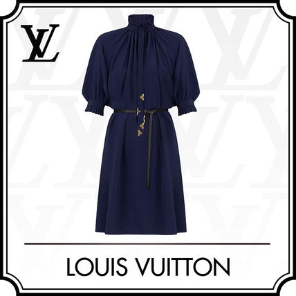 Louis Vuitton 2020 SS Belted Dress With Puffy Sleeves 1A63GR 