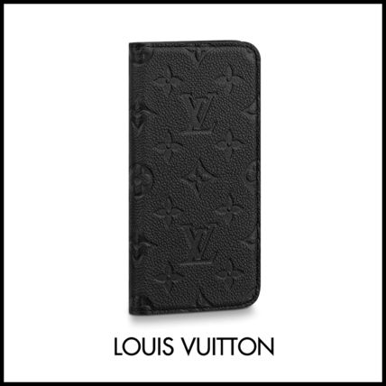 Louis Vuitton MONOGRAM EMPREINTE Unisex Leather iPhone XS Max Logo Smart Phone Cases 