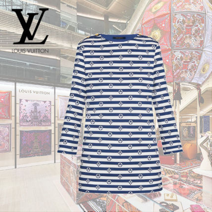 Louis Vuitton 2020 SS Stripes Street Style Cropped Medium Logo T Shirts 1A7SRD 