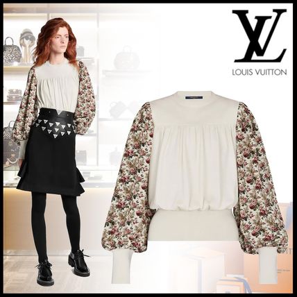 Louis Vuitton 2020 SS Crew Neck Short Flower Patterns Casual Style Wool Cashmere 1A5RA9 1A5RA8 
