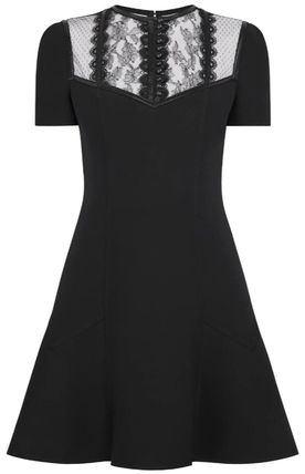 Louis Vuitton 2020 21AW Crew Neck Short A line Wool Silk Plain Short Sleeves Lace 