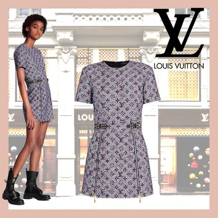Louis Vuitton MONOGRAM 2020 Cruise Short Sleeved Dress With Zip Detail 1A60ZW 