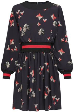 Louis Vuitton 2020 21AW Crew Neck Short Flower Patterns Silk Flared Long Sleeves 