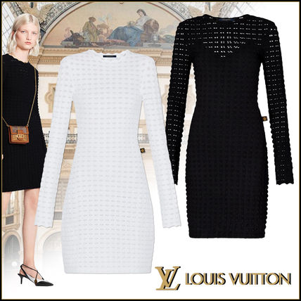 Louis Vuitton 2020 21AW Tight Blended Fabrics Long Sleeves Plain Party Style Lace 1A8356 1A835K 