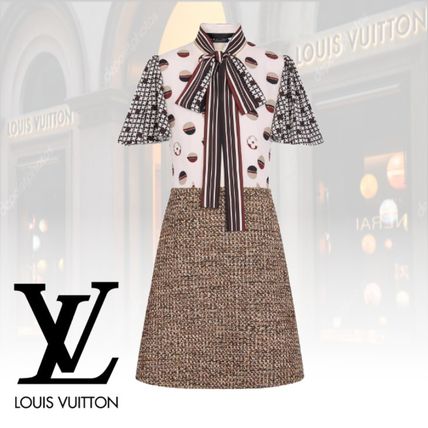 Louis Vuitton 2020 21AW Short Dots Casual Style A line Wool Silk Tweed Nylon Flared 