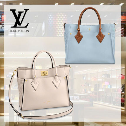 Louis Vuitton Calfskin A4 Plain Leather Logo Handbags 