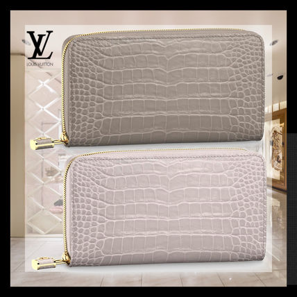 Louis Vuitton 2020 SS Crocodile Plain Leather Logo Long Wallets N96593 N95898 