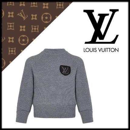 Louis Vuitton 2020 21AW Crew Neck Short Wool Nylon Cropped Cotton Elegant Style Logo 1A839F 