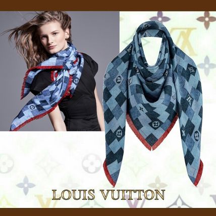 Louis Vuitton MONOGRAM 2020 SS Monogram Denim Check Shawl M76159 