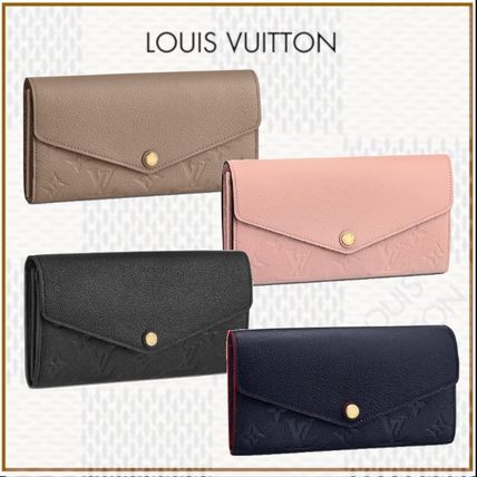 Louis Vuitton PORTEFEUILLE SARAH Monogram Blended Fabrics Leather Folding Wallet Logo 