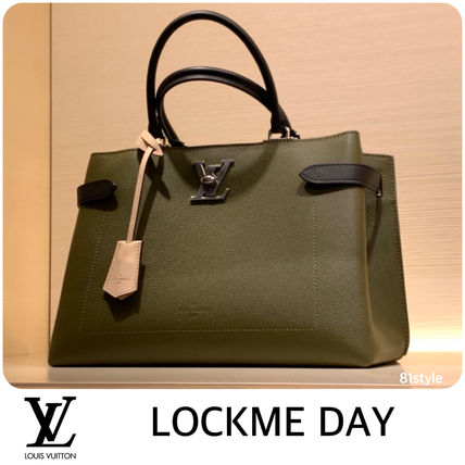 Louis Vuitton LOCKME Casual Style Plain Leather Party Style Elegant Style 