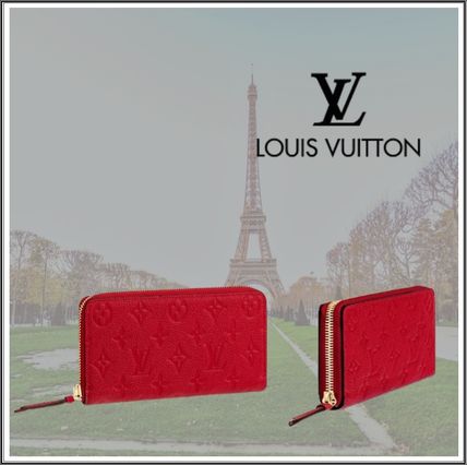 Louis Vuitton CLEMENCE Monogram Leather Logo Long Wallets M63698 