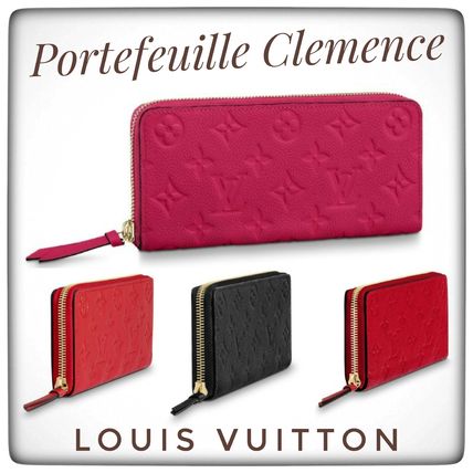Louis Vuitton CLEMENCE 2020 SS Monogram Unisex Canvas Plain Leather Long Wallet Logo M62535