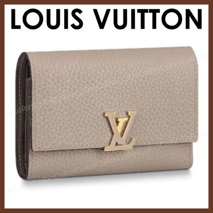 Louis Vuitton CAPUCINES Leather Small Wallet Logo Folding Wallets 