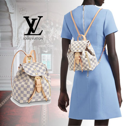 Louis Vuitton DAMIER AZUR 2020 SS Other Plaid Patterns Casual Style Leather Backpacks N44026 