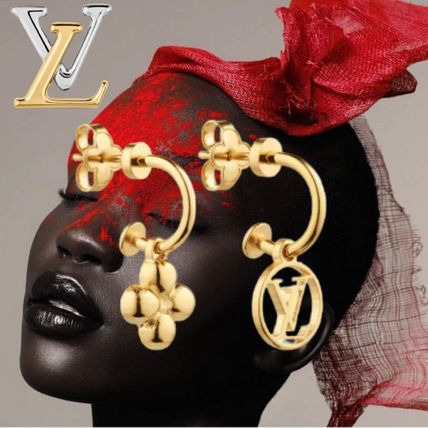 Louis Vuitton Costume Jewelry Casual Style Flower Party Style Brass 