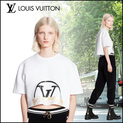 Louis Vuitton 2020 21AW Crew Neck Short Sweat Cotton Short Sleeves Logo Cropped 1A83MU 
