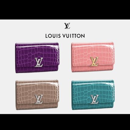 Louis Vuitton CAPUCINES Crocodile Plain Folding Wallet Small Wallet Logo 