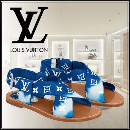 Louis Vuitton MONOGRAM Monogram Open Toe Casual Style Street Style Tie dye Leather 