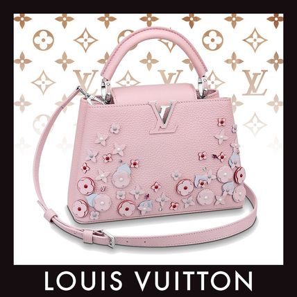 Louis Vuitton CAPUCINES 2020 Cruise Flower Patterns Studded 2WAY Leather Elegant Style Crossbody 