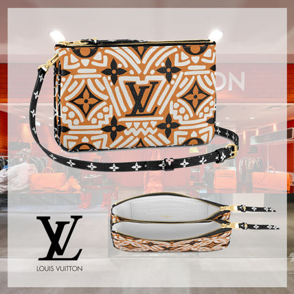 Louis Vuitton Monogram Canvas Leather Logo PouchesCosmetic Bags M69488 