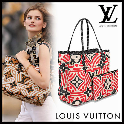 Louis Vuitton NEVERFULL 2020 21AW Monogram Casual Style Calfskin Canvas A4 Leather M56583 M56584 