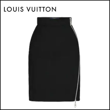 Louis Vuitton 2020 SS Pencil Skirts Wool Faux Fur Blended Fabrics Plain 1A5QPV 