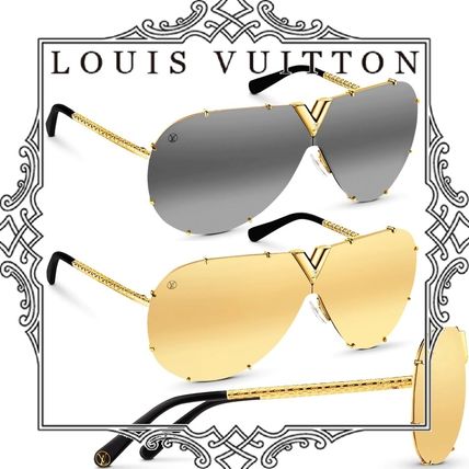 Louis Vuitton V 2020 SS Unisex Street Style Tear Drop Metallic Sunglasses Z0896E Z0897E 