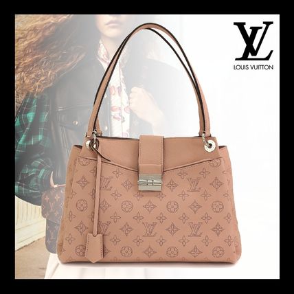 Louis Vuitton MAHINA Monogram Casual Style Calfskin 2WAY Plain Leather 