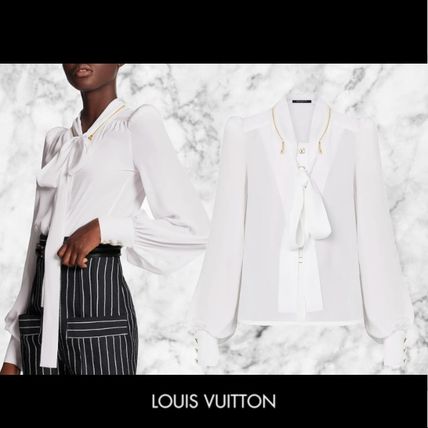 Louis Vuitton 2020 SS Short Casual Style Silk Long Sleeves Plain Party Style 
