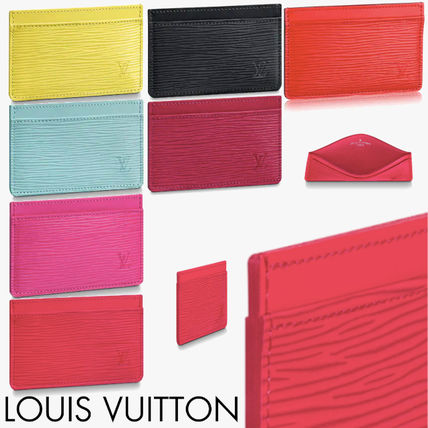 Louis Vuitton EPI Calfskin Canvas Plain Leather Small Wallet Logo Card Holders 