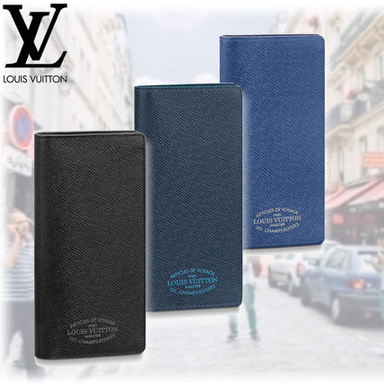 Louis Vuitton TAIGA Leather Folding Wallet Logo Long Wallets M30389 M30387 M30385 